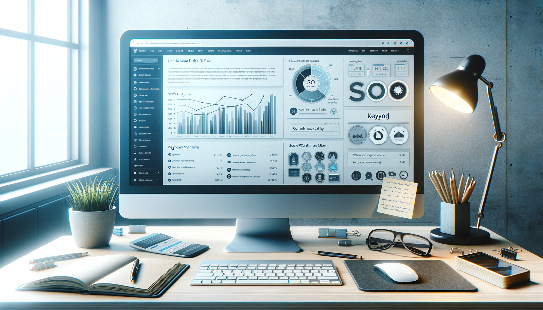 SEO blog writing for WordPress on a modern content editing workspace